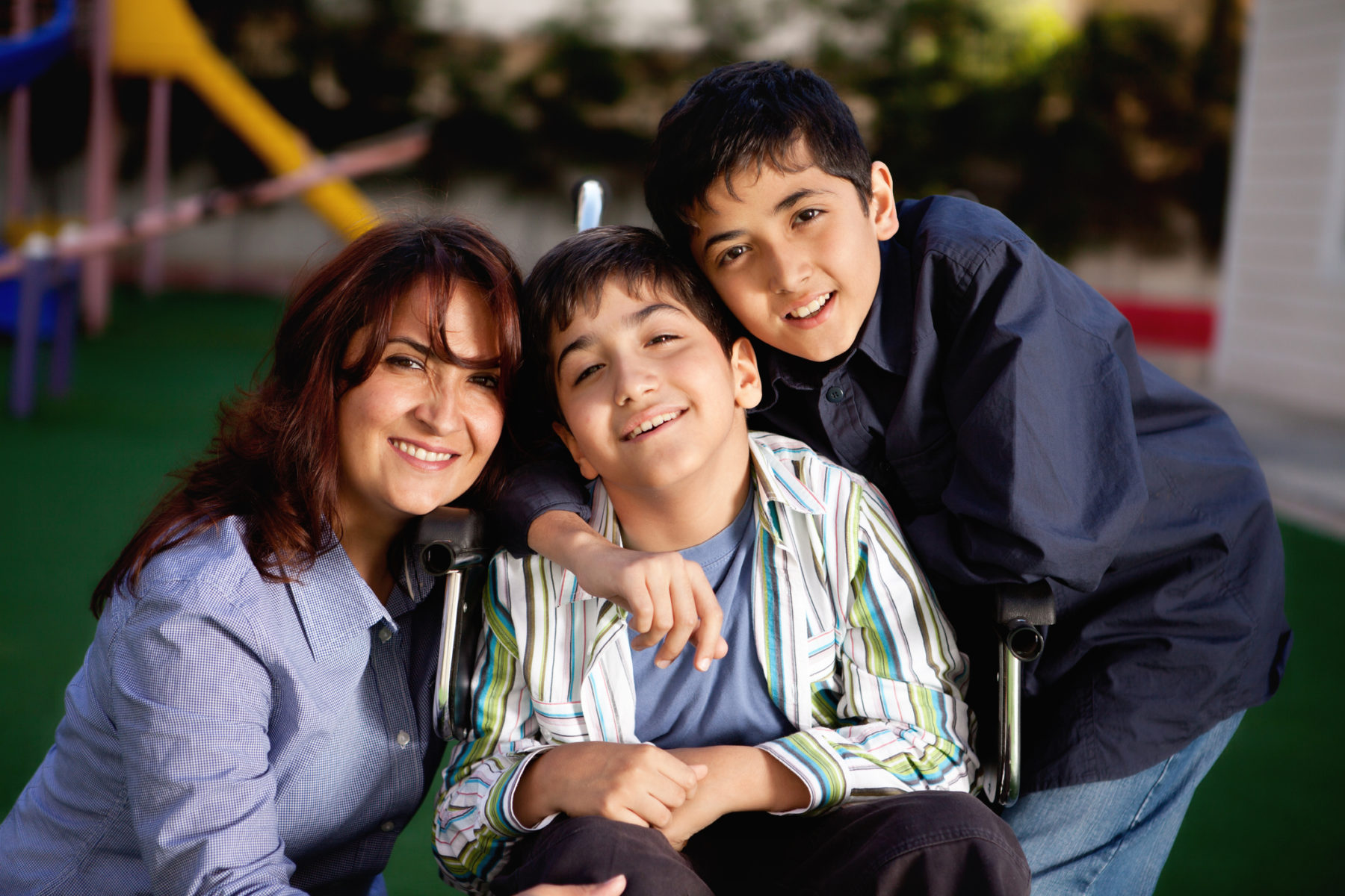 Happy Little Boy and His Family